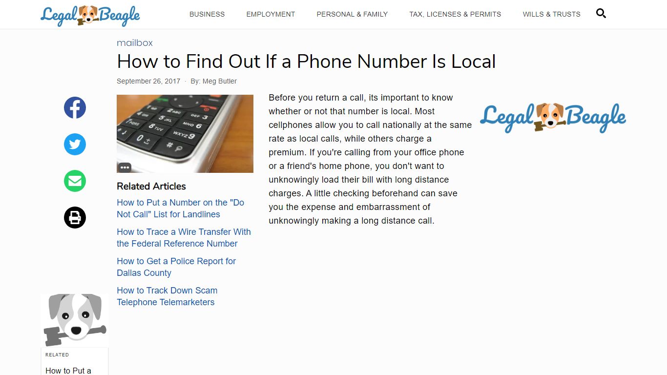 How to Find Out If a Phone Number Is Local | Legal Beagle